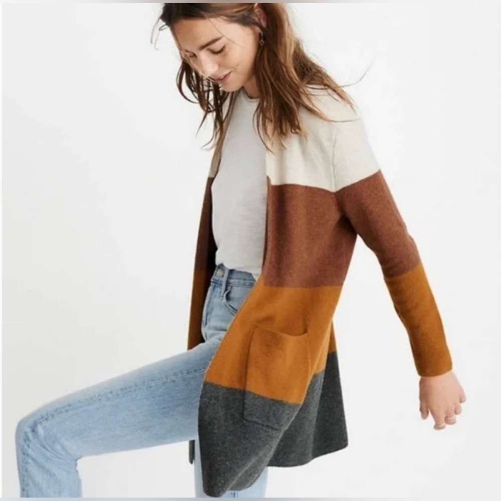 Madewell Kent Colorblock Stripe Cardigan, XXS, EUC
